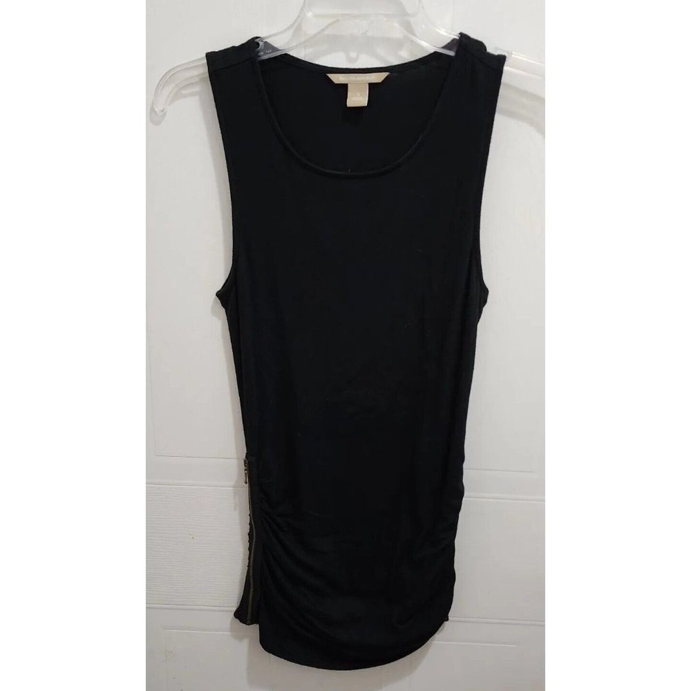Banana Republic Women’s Sleeveless Snitty Side Zip Ruched Top Black Size Small